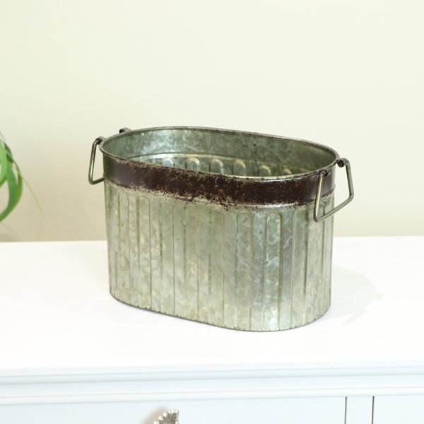 Brambly Cottage Large Rustic Metal Bucket Planter Pot Wayfair.co.uk